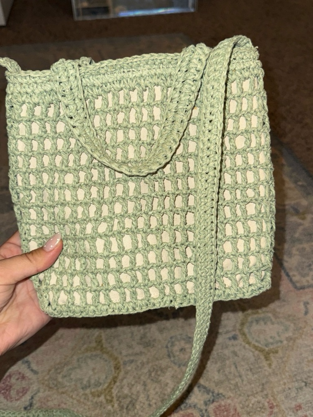 Madewell Mint Green Crochet Crossbody Bag - Picture 3 of 3